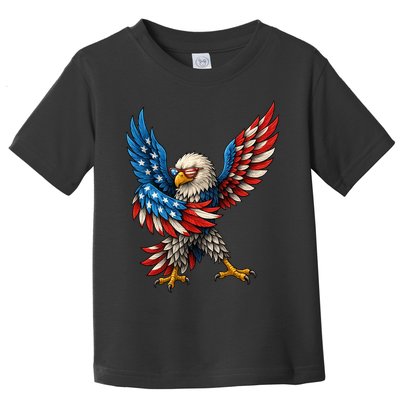 American Flag USA Dabbing Bald Eagle Patriotic 4th Of July Toddler T-Shirt