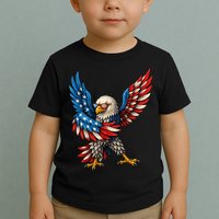 American Flag USA Dabbing Bald Eagle Patriotic 4th Of July Toddler T-Shirt