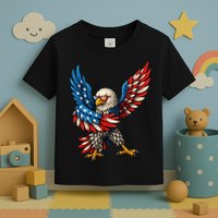 American Flag USA Dabbing Bald Eagle Patriotic 4th Of July Toddler T-Shirt