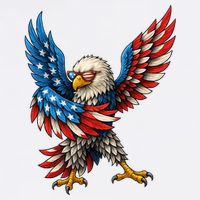 American Flag USA Dabbing Bald Eagle Patriotic 4th Of July Garment-Dyed Sweatshirt