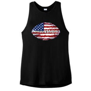 American Football Usa Flag Ladies PosiCharge Tri-Blend Wicking Tank