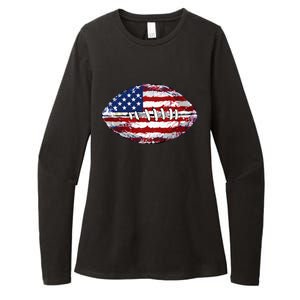 American Football Usa Flag Womens CVC Long Sleeve Shirt