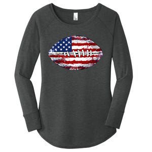 American Football Usa Flag Women's Perfect Tri Tunic Long Sleeve Shirt