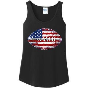 American Football Usa Flag Ladies Essential Tank