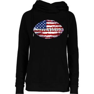 American Football Usa Flag Womens Funnel Neck Pullover Hood