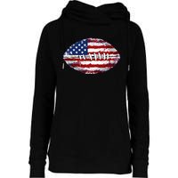 American Football Usa Flag Womens Funnel Neck Pullover Hood