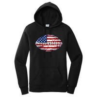 American Football Usa Flag Women's Pullover Hoodie