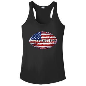 American Football Usa Flag Ladies PosiCharge Competitor Racerback Tank