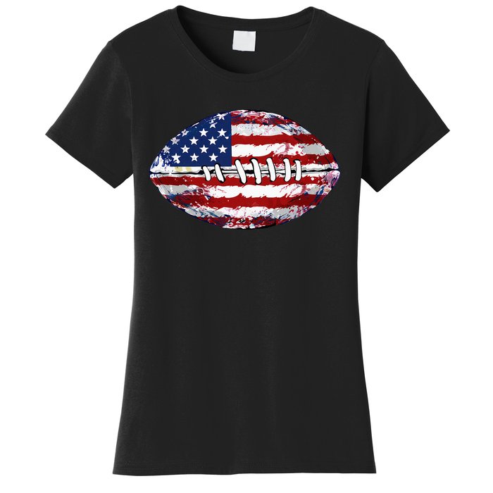 American Football Usa Flag Women's T-Shirt