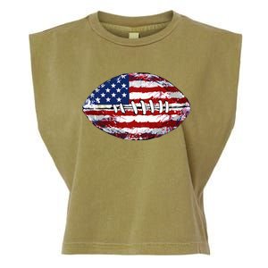 American Football Usa Flag Garment-Dyed Women's Muscle Tee