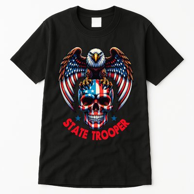 American Flag Usa Law Enforcement State Trooper Tall T-Shirt