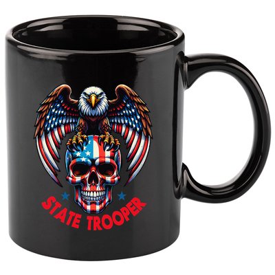 American Flag Usa Law Enforcement State Trooper 11oz C Handle Ceramic Mug