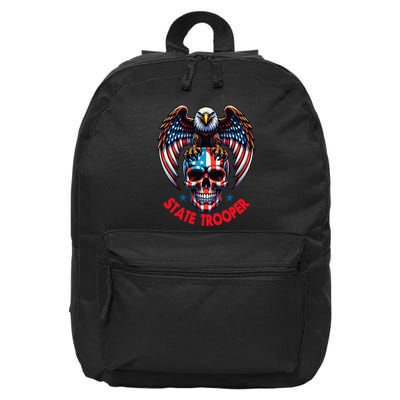 American Flag Usa Law Enforcement State Trooper 16 in Basic Backpack