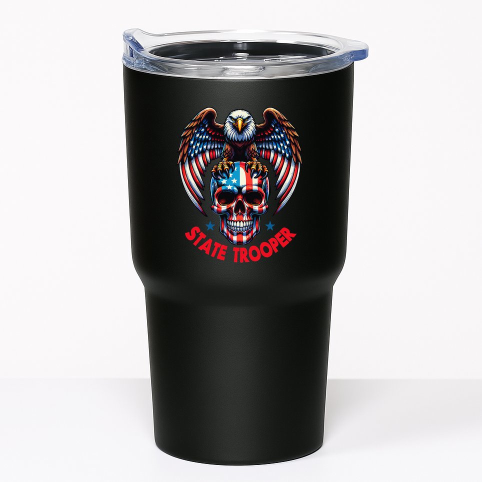 American Flag Usa Law Enforcement State Trooper Tumbler
