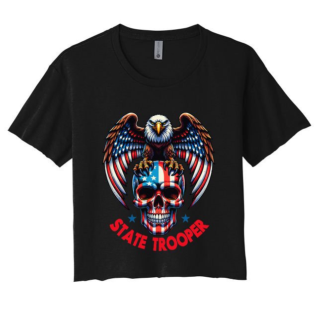American Flag Usa Law Enforcement State Trooper Crop Top