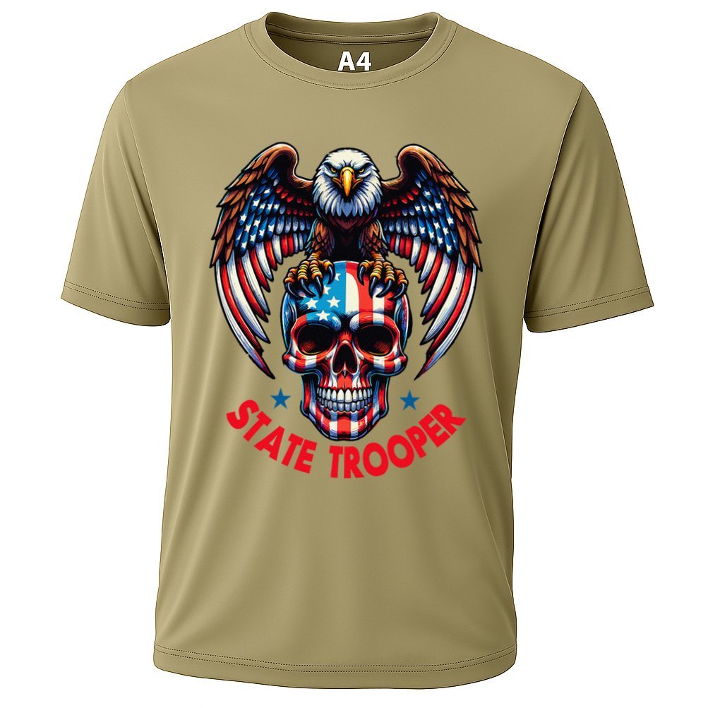 American Flag Usa Law Enforcement State Trooper Performance Shirt
