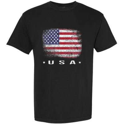 American Flag Usa July Garment-Dyed Heavyweight T-Shirt