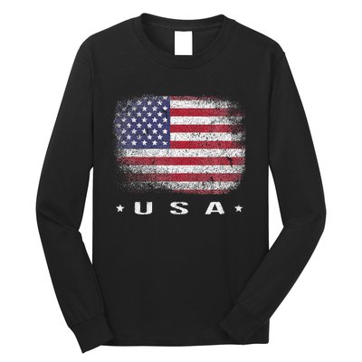 American Flag Usa July Long Sleeve Shirt