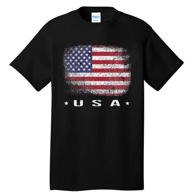 American Flag Usa July Tall T-Shirt