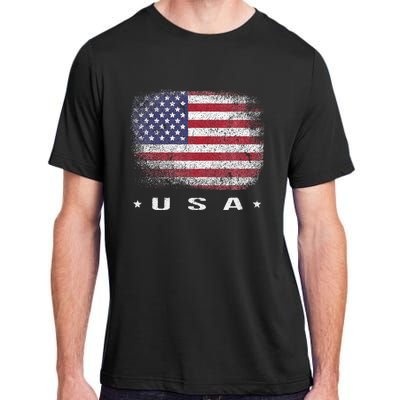 American Flag Usa July Adult ChromaSoft Performance T-Shirt