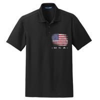 American Flag Usa July Dry Zone Grid Polo