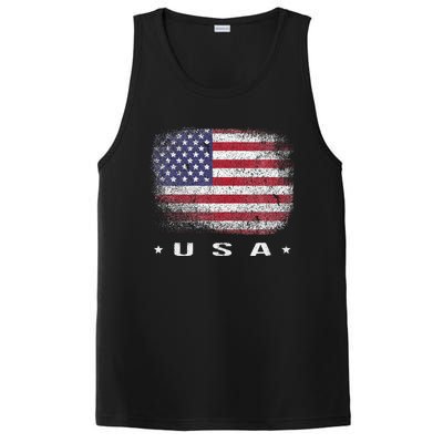 American Flag Usa July PosiCharge Competitor Tank