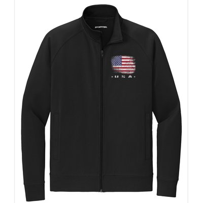 American Flag Usa July Stretch Full-Zip Cadet Jacket