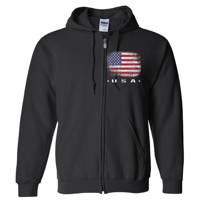 American Flag Usa July Full Zip Hoodie