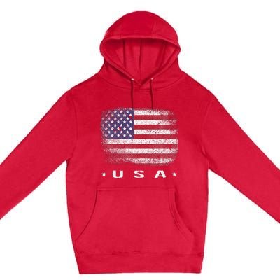 American Flag Usa July Premium Pullover Hoodie