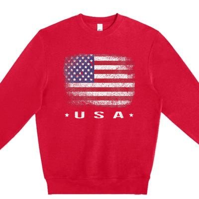 American Flag Usa July Premium Crewneck Sweatshirt