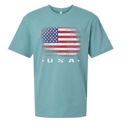 American Flag Usa July Sueded Cloud Jersey T-Shirt