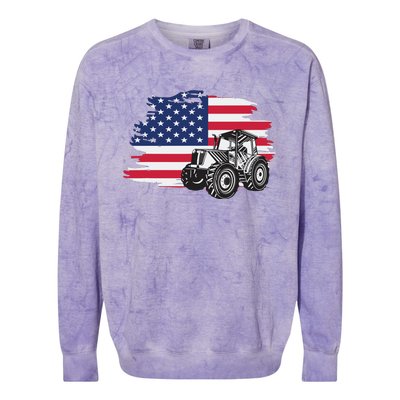 American Farmer US Flag Farmer Farming Gift Colorblast Crewneck Sweatshirt