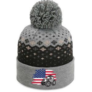 American Farmer US Flag Farmer Farming Gift The Baniff Cuffed Pom Beanie