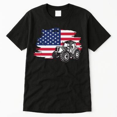 American Farmer US Flag Farmer Farming Gift Tall T-Shirt