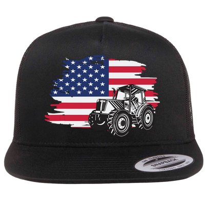 American Farmer US Flag Farmer Farming Gift Flatbill Hat
