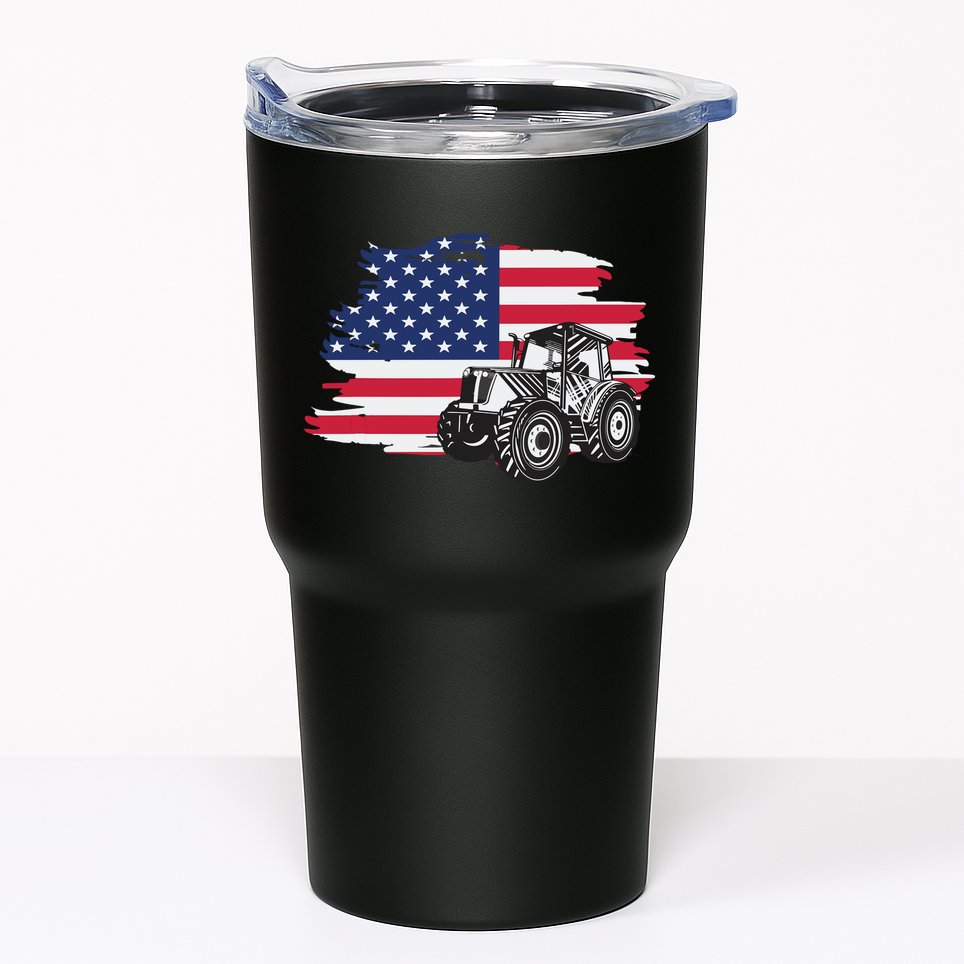 American Farmer US Flag Farmer Farming Gift Tumbler
