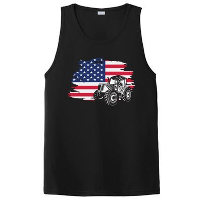 American Farmer US Flag Farmer Farming Gift PosiCharge Competitor Tank