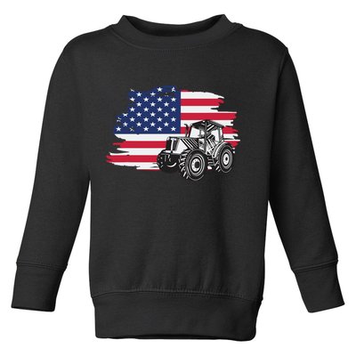 American Farmer US Flag Farmer Farming Gift Toddler Sweatshirt