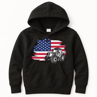 American Farmer US Flag Farmer Farming Gift Kids Hoodie