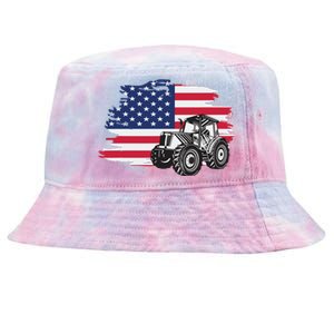 American Farmer US Flag Farmer Farming Gift Tie-Dyed Bucket Hat