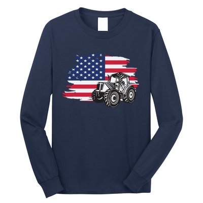 American Farmer US Flag Farmer Farming Gift Long Sleeve Shirt