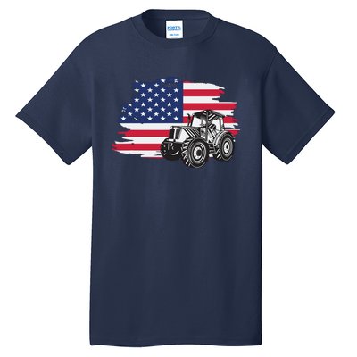 American Farmer US Flag Farmer Farming Gift Tall T-Shirt