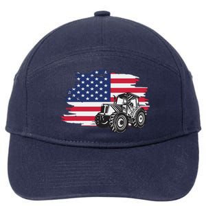 American Farmer US Flag Farmer Farming Gift 7-Panel Snapback Hat