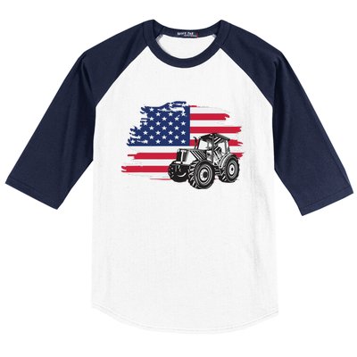 American Farmer US Flag Farmer Farming Gift Baseball Sleeve Shirt