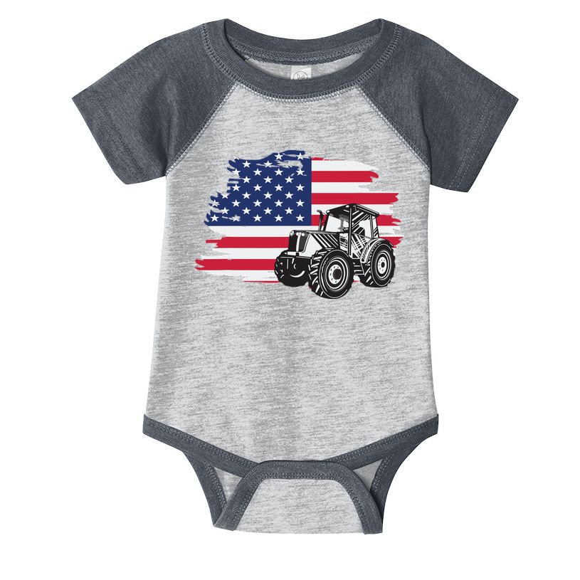 American Farmer US Flag Farmer Farming Gift Infant Baby Jersey Bodysuit