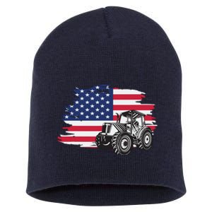 American Farmer US Flag Farmer Farming Gift Short Acrylic Beanie