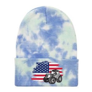 American Farmer US Flag Farmer Farming Gift Tie Dye 12in Knit Beanie