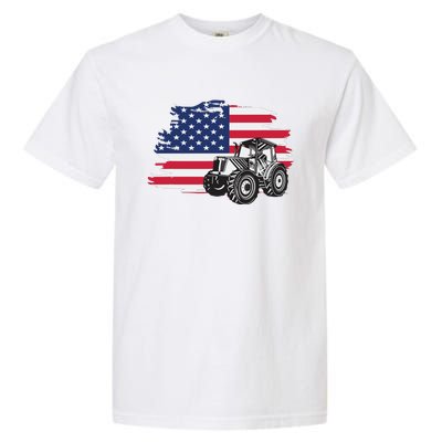 American Farmer US Flag Farmer Farming Gift Garment-Dyed Heavyweight T-Shirt