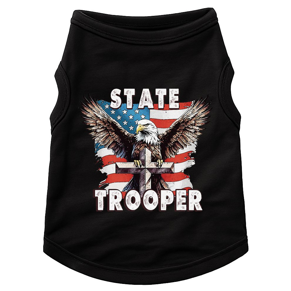 American Flag Usa Law Enforcement State Trooper Doggie Tank