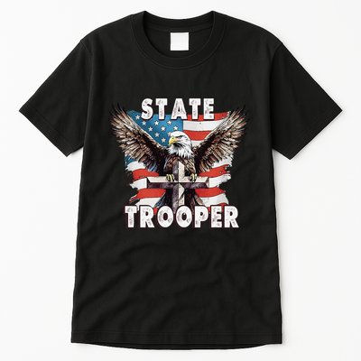 American Flag Usa Law Enforcement State Trooper Tall T-Shirt